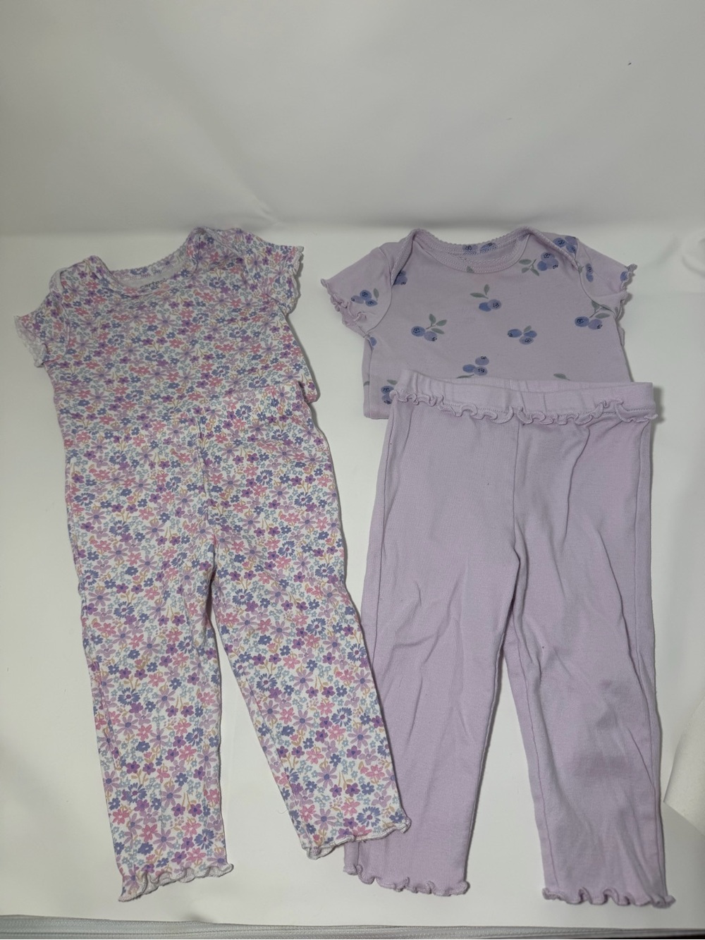 Carter's Lavender Floral & Solid Two-Piece set